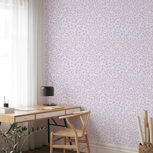 Wallpaper Mural Boho Wallpaper Purple Botanical Wallpaper Neutral Wallpaper Art Deco Wallpaper Custom Wallpaper Minimalist Wallpaper