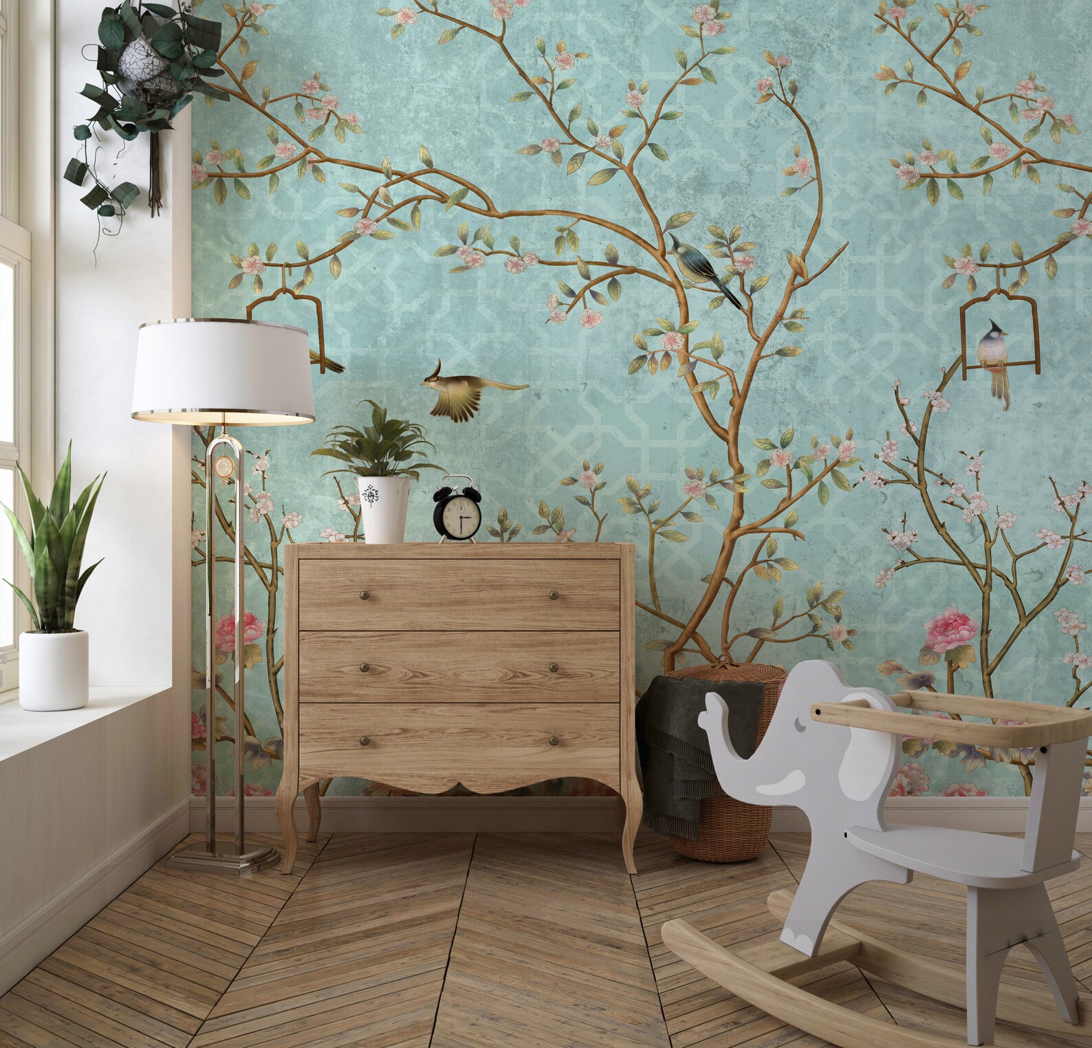 Removable Wallpaper Chinoiserie Wallpaper Peel and Stick Wall Etsy
