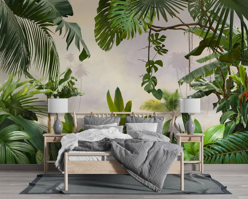 Peel and Stick Rainforest Wallpaper Tropical Forest Wall Mural Jungle ...