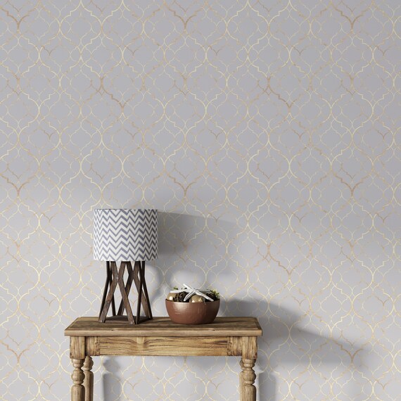 Removable Wallpaper Geometric Pattern Modern Wallpaper Peel | Etsy