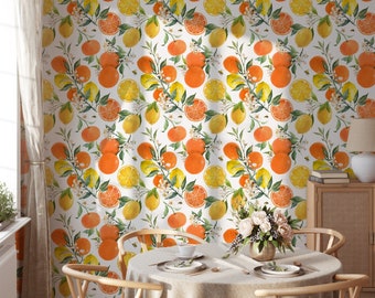 Citrus Peel and Stick Wallpaper Large Mural Lemon Print Vinyl Wallpaper Kitchen Lemon Tree Self Adhesive Modern Wall Panels EZW131