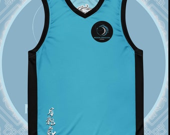 Moon Dragon Fitness Recycled unisex basketball jersey