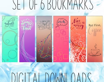Printable Bookmarks | Colorful Sayings Bookmarks | Digital Download