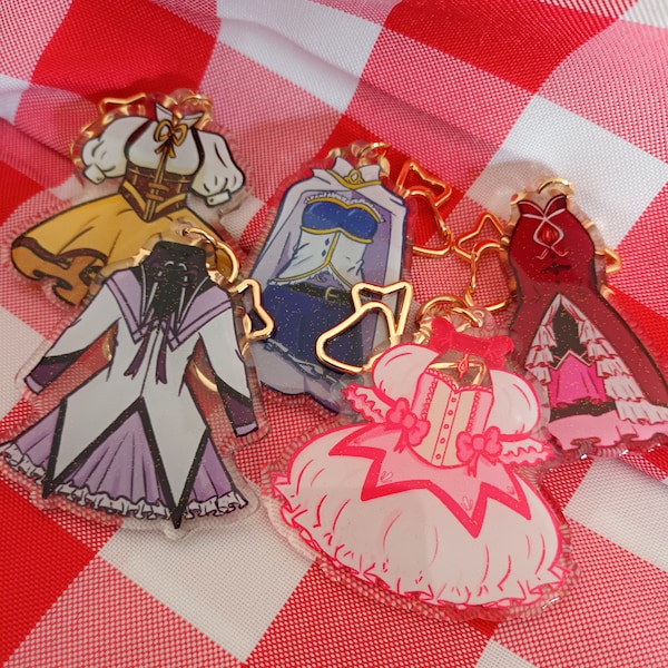 Madoka Inspired Magical girl Outfit keychain
