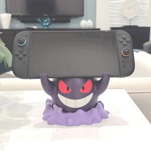 Gengar Nintendo Switch Stand 3D Printed | Pokémon Controller Holder, Gamer Gift, Desk Display Decor