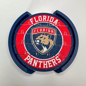 Florida Panthers 3D articulated | Hockey Team Gift |  | NHL Fan Decor | Unique Dad Sports Gift | Coaster - Drink holder - Bar decoration