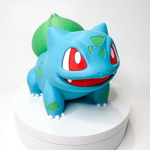 Bulbasaur Pokemons Collectible Figurine – Inspired Fan Art – Desk Decor for Anime & Gaming Fans. Gamer Decor, Party cake decoration