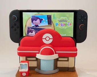 Pokopia Center Nintendo Switch 2 Dock Holder, 3D Printed Switch Stand, Gaming Dock Station, Pokmon Display, Gamer Gift, Console Stan