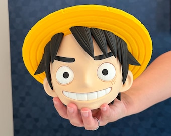 Anime aap-geïnspireerde piraten spaarpot | Muntenspaarpot | Spaarpot in de vorm van een strohoed | Anime kamerdecoratie | Manga cadeau | 3D geprint TCG