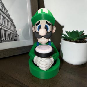 Luigi’s Mansion Light Holder lamp – Luigi Night Light 3D Printed | Mario Bedroom Decor, Gamer Room Lamp, Gift for Nintendo Fans image 3