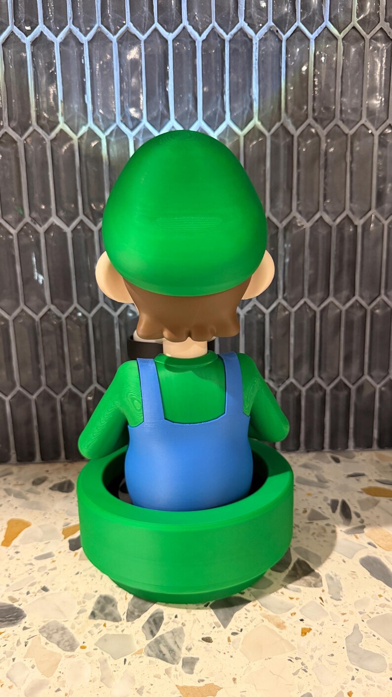 Luigi’s Mansion Light Holder lamp – Luigi Night Light 3D Printed | Mario Bedroom Decor, Gamer Room Lamp, Gift for Nintendo Fans image 9