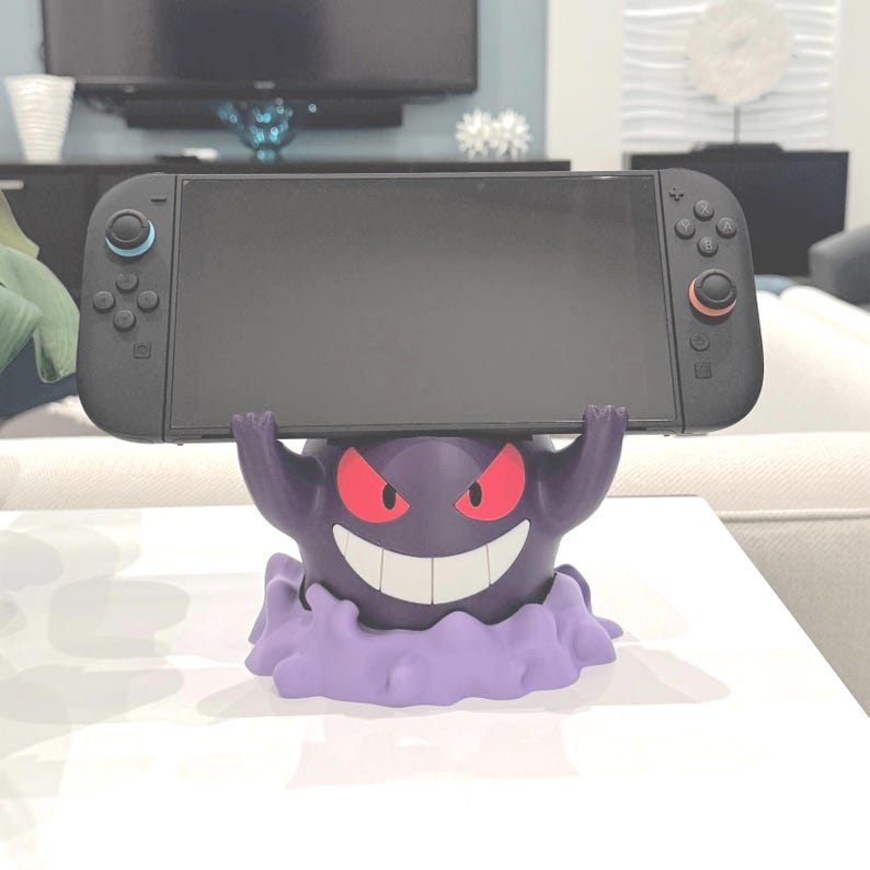 Suporte Gengar para Nintendo Switch Impresso em 3D | Suporte para Controle Pokémon, Presente para Gamers, Decoração de Mesa imagem 2