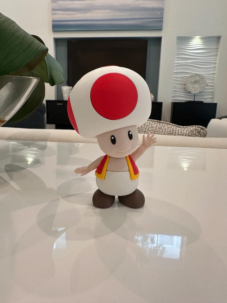 Toad Figurine – Mario Bros Inspired Character | 3D Printed Toy | Gamer ...