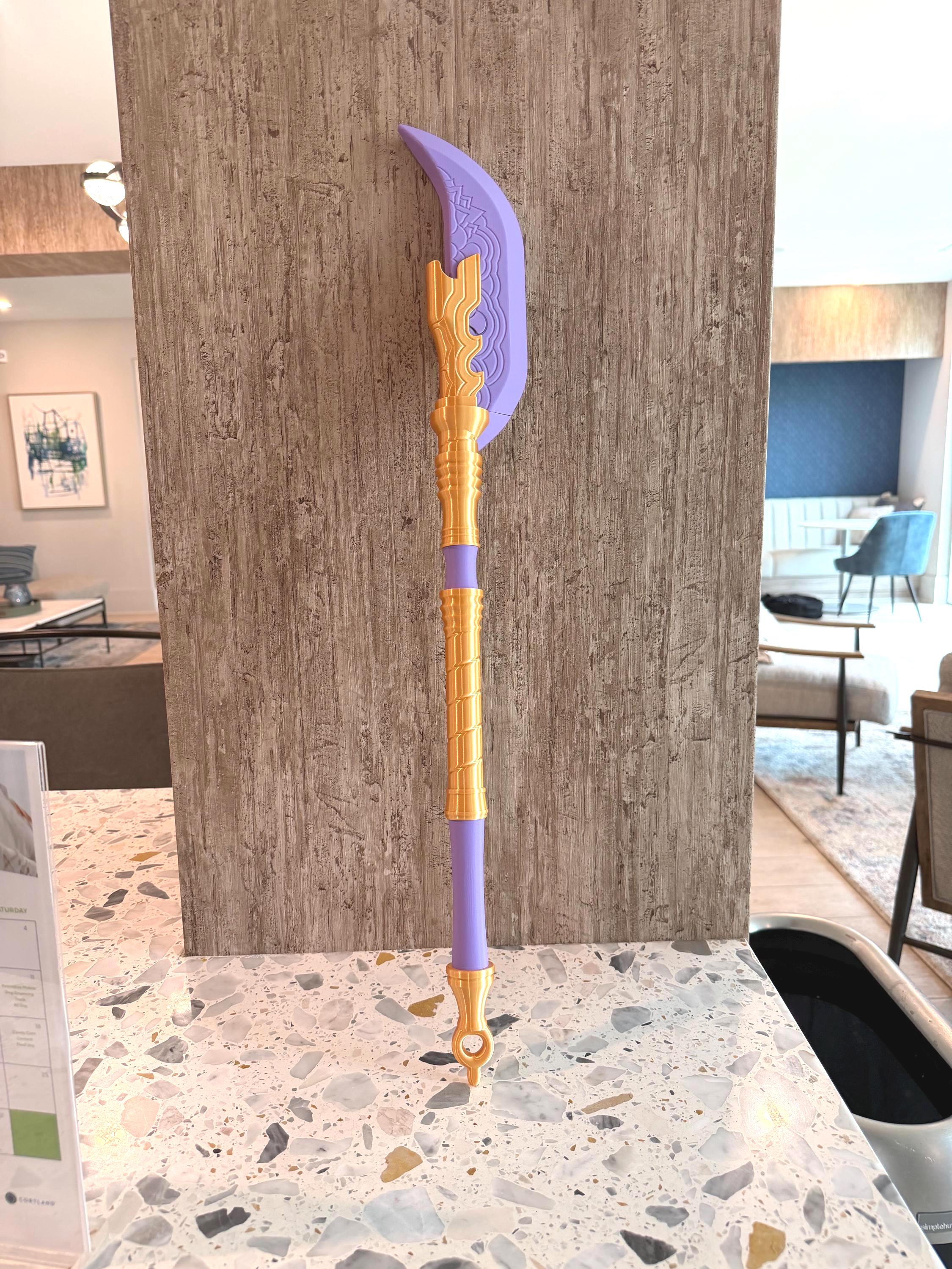 Demon Hunters Mira Spear Gokdo Polearm – 3D Printed Purple & Gold