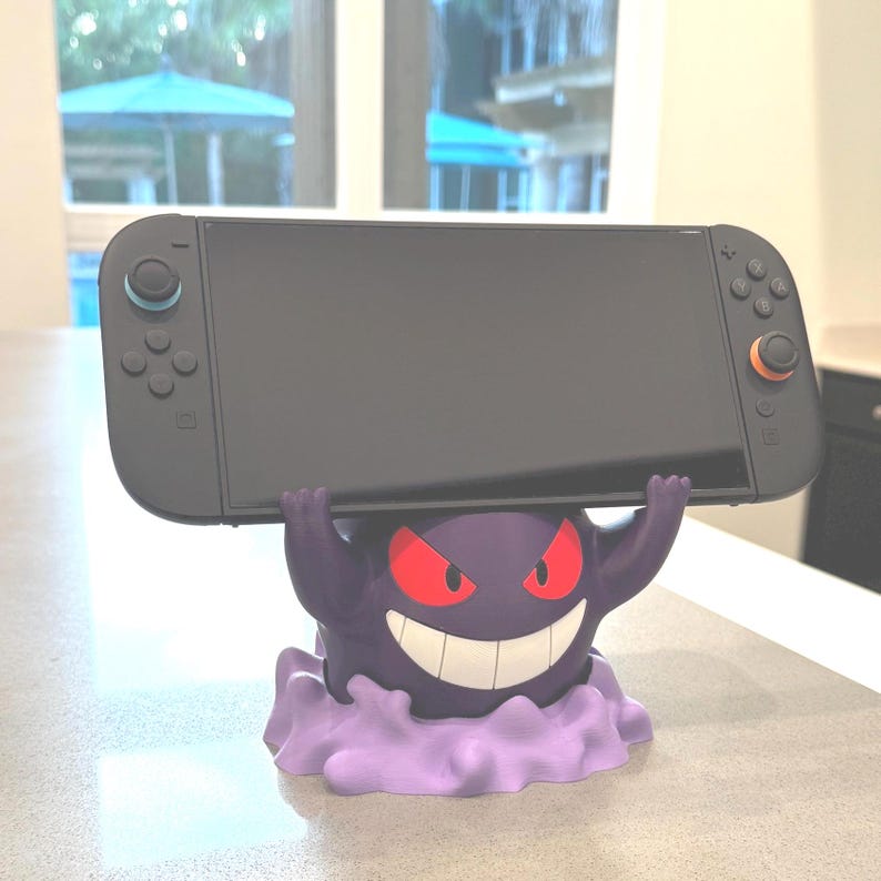 Suporte Gengar para Nintendo Switch Impresso em 3D | Suporte para Controle Pokémon, Presente para Gamers, Decoração de Mesa imagem 7