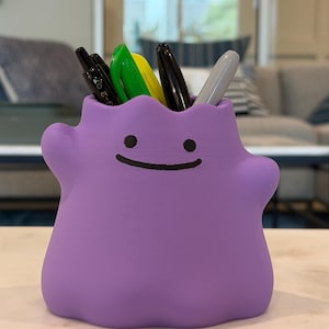 Ditto Pen Holder, Desk Organizer, Pokopia Pencil Holder, 3D Printed Desk Decor, Anime Gift, Gamer Setup , gift idea