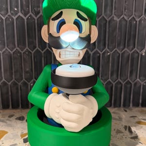 Luigi’s Mansion Light Holder lamp – Luigi Night Light 3D Printed | Mario Bedroom Decor, Gamer Room Lamp, Gift for Nintendo Fans image 11