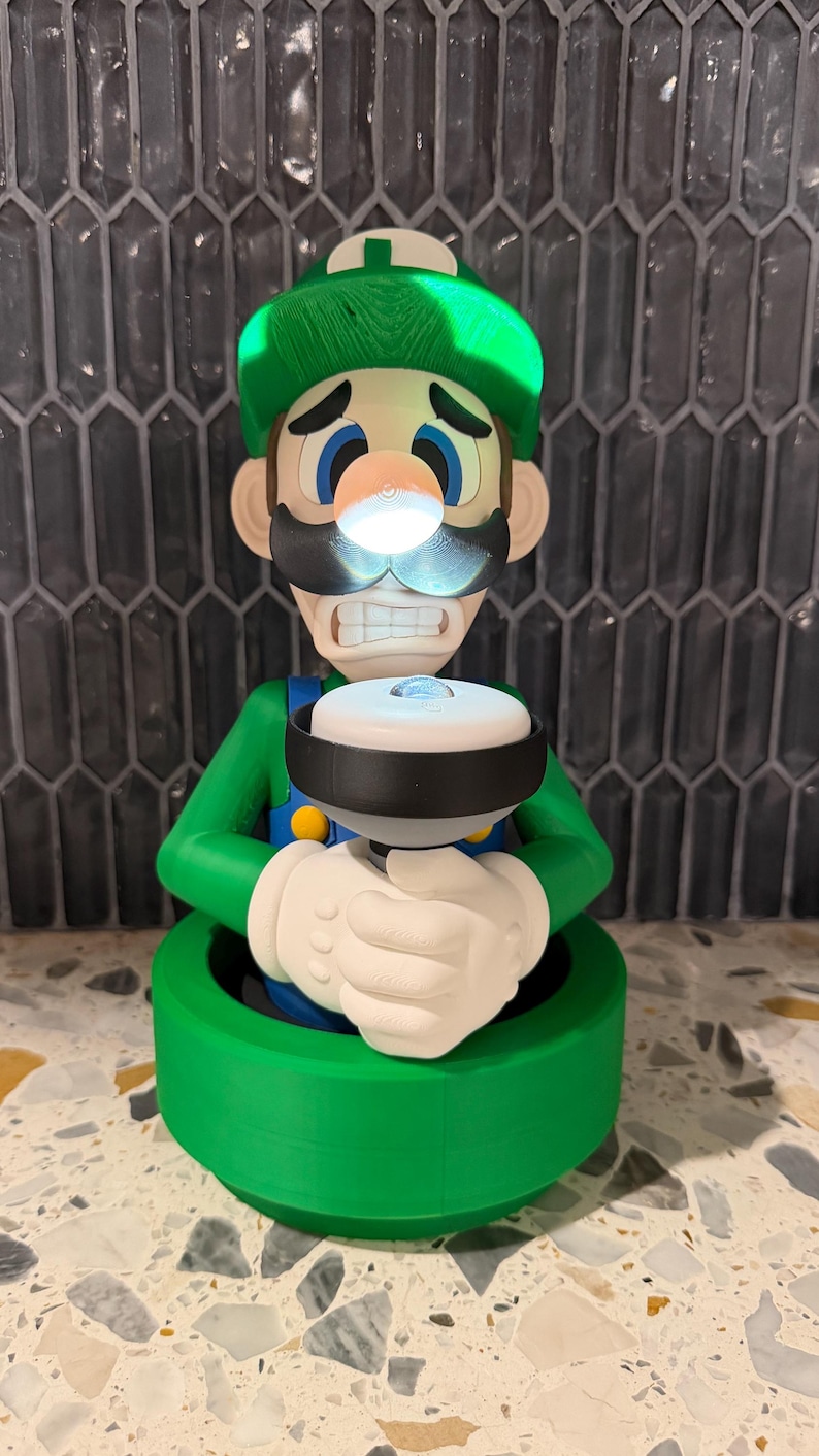 Luigi’s Mansion Light Holder lamp – Luigi Night Light 3D Printed | Mario Bedroom Decor, Gamer Room Lamp, Gift for Nintendo Fans image 11