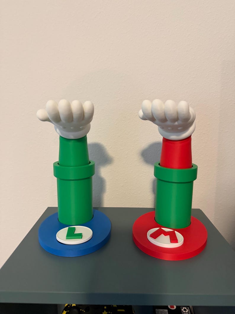 Mario or Luigi Headphone Stand – Super Mario Headset Holder 3D Printed | Gamer Desk Accessory, Switch Gaming Room Decor, Gift for Gamers 画像 15