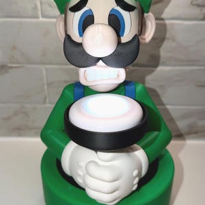 Luigi’s Mansion Light Holder lamp – Luigi Night Light 3D Printed | Mario Bedroom Decor, Gamer Room Lamp, Gift for Nintendo Fans image 4