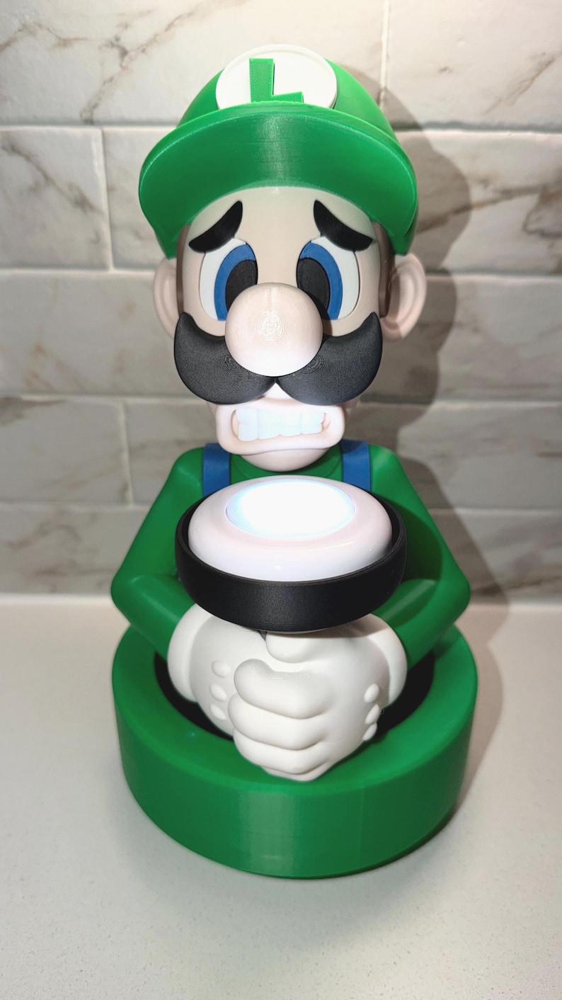 Luigi’s Mansion Light Holder lamp – Luigi Night Light 3D Printed | Mario Bedroom Decor, Gamer Room Lamp, Gift for Nintendo Fans image 4