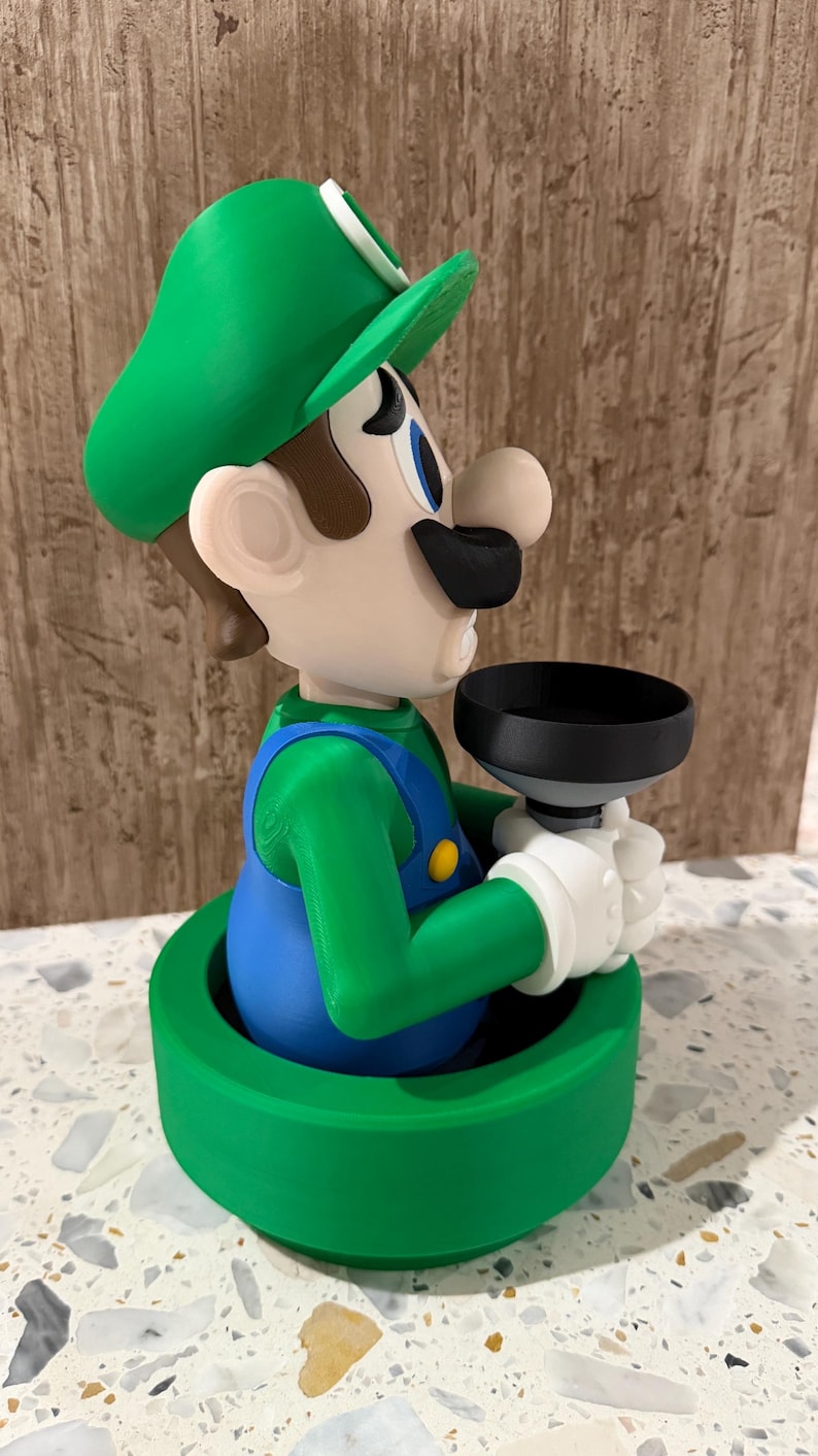 Luigi’s Mansion Light Holder lamp – Luigi Night Light 3D Printed | Mario Bedroom Decor, Gamer Room Lamp, Gift for Nintendo Fans image 17