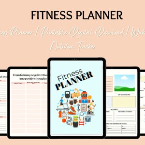 Fitness Planner | Printable Digital Download | Workout & Nutrition Tracker