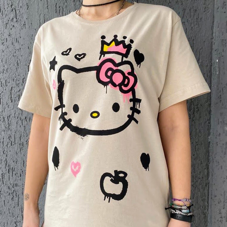 Kawaii Cartoon Kitty Tshirtharajuku Clothingalternative - Etsy