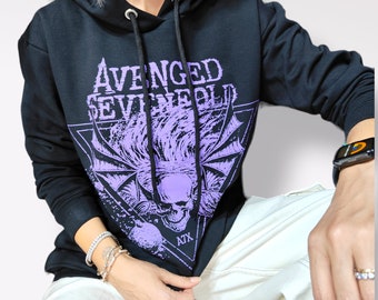 Avenged Sevenfold unisexe à capuche Logo A7X's Hard Rock Heavy Metal Pull rétro Vêtements grunge, Vêtements Y2K, Vêtements alternatifs