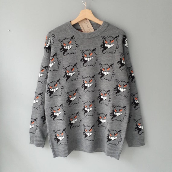 Aesthetic Gengar Knitted Anime Sweater Valkyrae Shirt Gift | Etsy