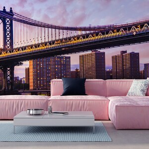 Manhattan Bridge Tapete, Brooklyn, New York City, abnehmbare Wanddekoration [Peel and Stick (selbstklebend) oder nicht geklebte Vinylpapiere]