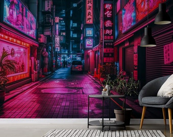Tokyo City wallpaper | peel and stick, self adhesive, wall mural, removable wallpaper, wall decor
