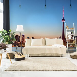 Toronto skyline wallpaper | peel and stick, self adhesive, wall mural, removable wallpaper, wall decor