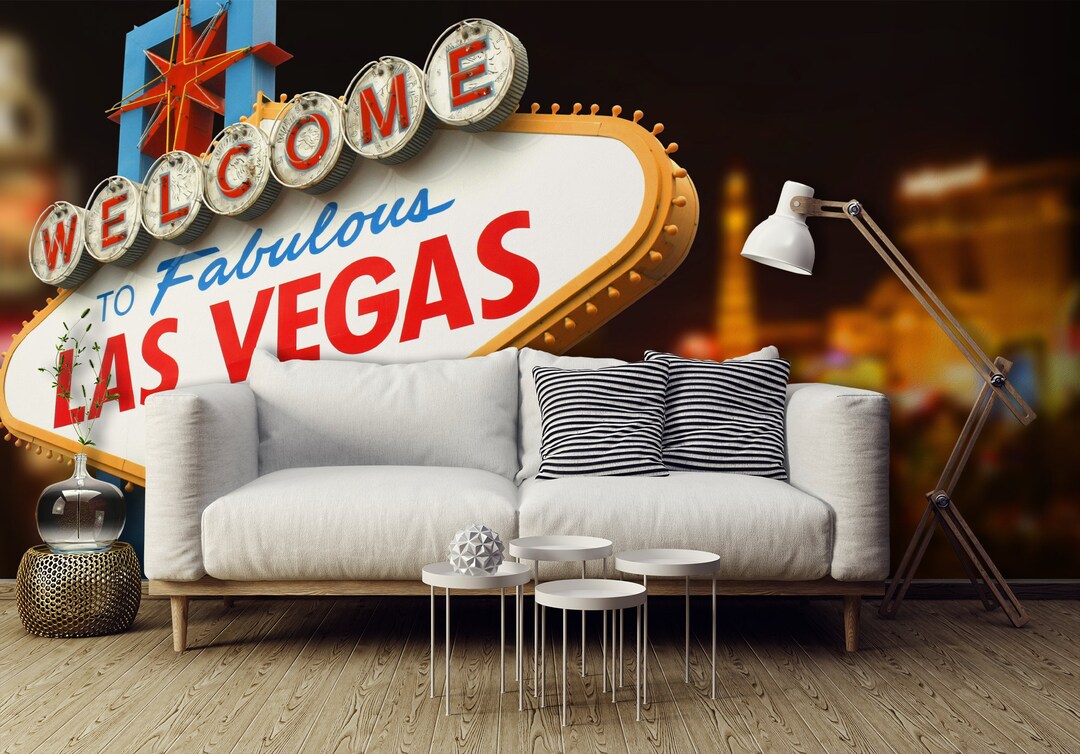 Fabulous Wallpaper With Las Vegas Sign Nevada Peel and - Etsy