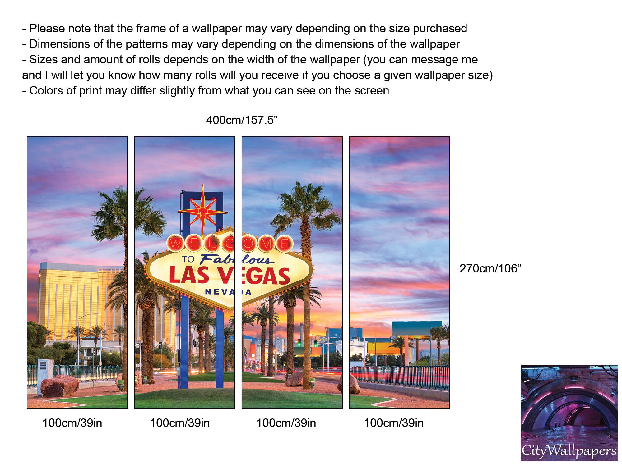 Las Vegas Wallpaper Welcome Sign Peel and Stick Self - Etsy