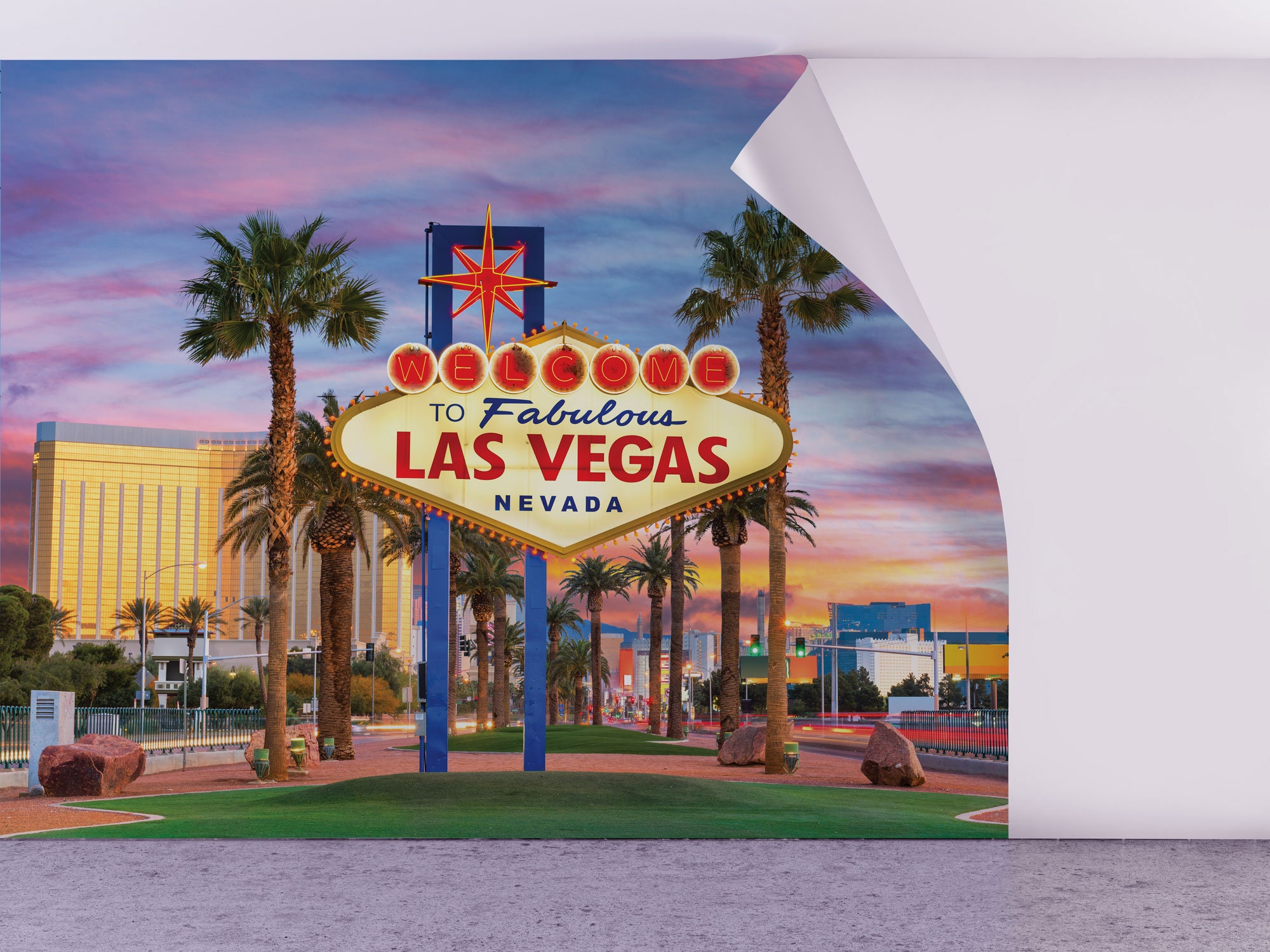 Las Vegas Wallpaper Welcome Sign Peel and Stick Self - Etsy