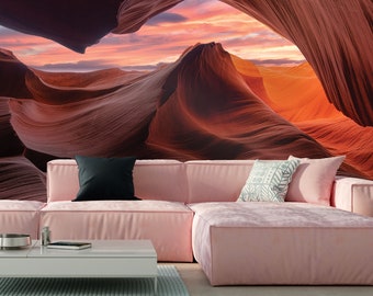 Antelope canyon in Arizona wallpaper | peel and stick, self adhesive, wall mural, removable wallpaper, wall decor