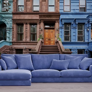Sehen Sie sich das Hintergrundbild „Viertel von Manhattan, New York City“ an | Abziehen und Aufkleben, selbstklebend, Wandbild, abnehmbare Tapete, Wanddekoration