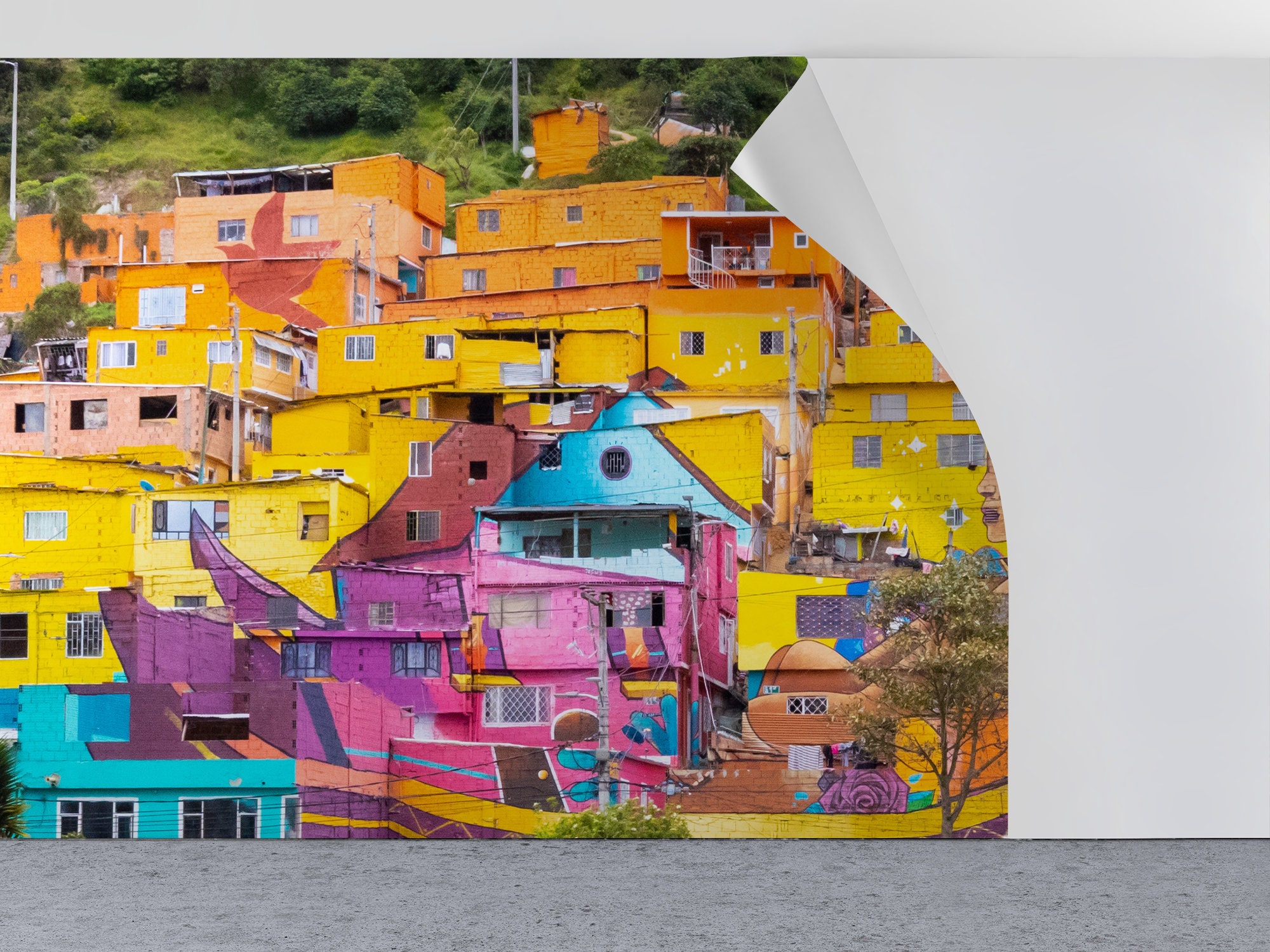 Colombia South Bogota Colorful Wallpaper, Los Puentes Peel and Stick