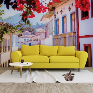 Brasilien Tapete, Blick auf die Altstadt Ouro Preto in Minas Gerais | Abziehen und Aufkleben, selbstklebend, Wandbild, abnehmbare Tapete, Wanddekoration