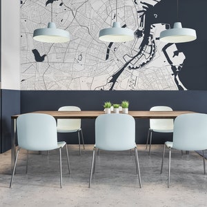 Stadtplan-Hintergrundbild, Straßen von Kopenhagen | Abziehen und Aufkleben, selbstklebend, Wandbild, Straßenkarten-Tapete, abnehmbare Tapete, Wanddekoration