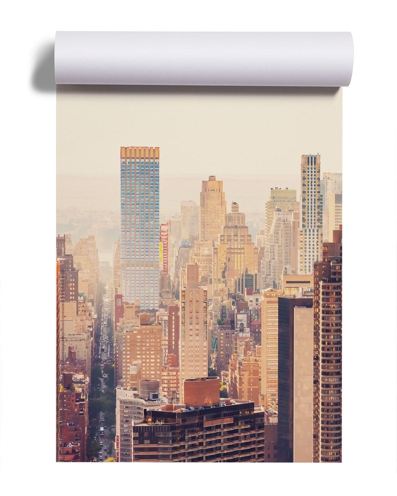 New York City Skyline Wallpaper Peel and Stick Self Etsy