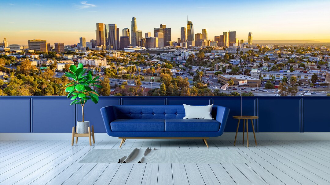 Wallpaper of Downtown Los Angeles California, City Skyline Peel and