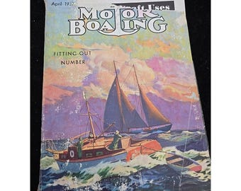 Vtg The Yachtsmen's Magazine Motor Boating April 1937 Great Old Ads Cover damage