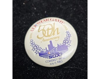 83 Chicago White Sox All-Star Game 50th Anniversary Pin BUTTON Pinback Souvenir