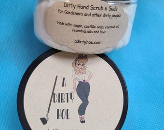 Gardeners Dirty Hand Suds and Scrub hand wash soap all natural gojo hands for dirt and grime gift for gardener mechanic other dirty people