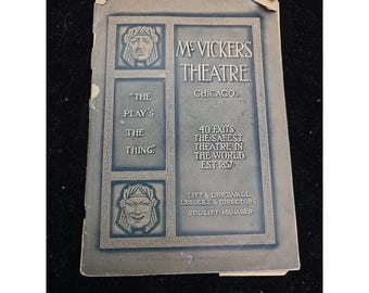 1909 McVICKER'S THEATRE Chicago Bill Of Play The Play's The Thing Litt Dingwall