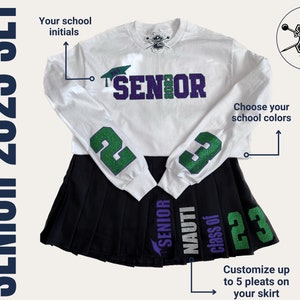 Personalized Senior |Graduation 2024 Skirt| Set| Graduation Gift 2024 | Graduation Outfit| SENIOR 2024 | Senior High School skirt set