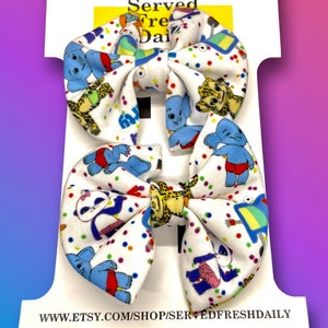 Word Party Hair Bows for Babies /Toddlers, word party birthday, word party fabric