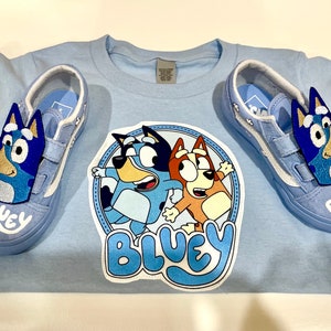 Bluey Shoes, Personalized Vans, Bluey Birthday, Bluey shoes for boys, Bluey shoes for girls, Bluey birthday outfit, 1st birthday